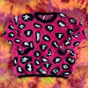 Raga Pink Abstract Print Sweater